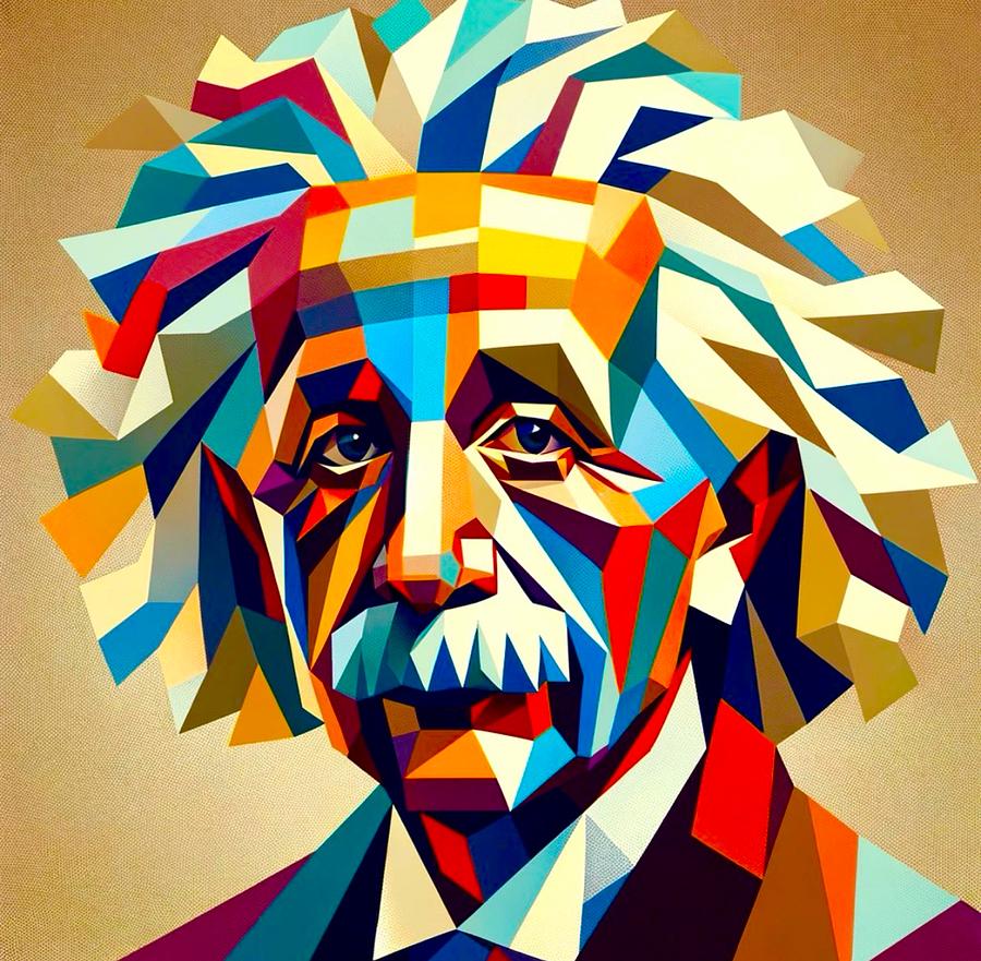 Einstein  Painting by Emeka Okoro