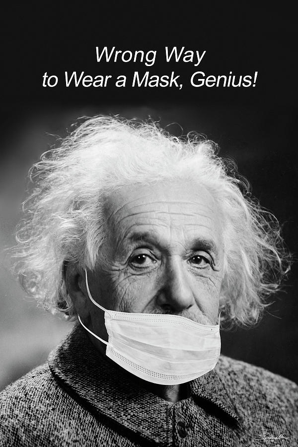 Einstein Mask Poster Digital Art by M Spadecaller