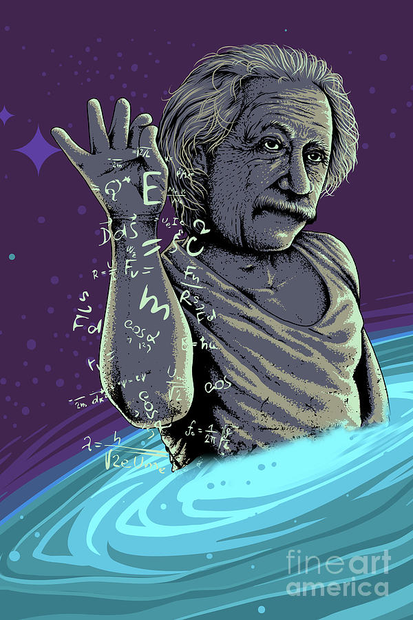 Albert Einstein Digital Art - Einstein Milky Way by Carlos V