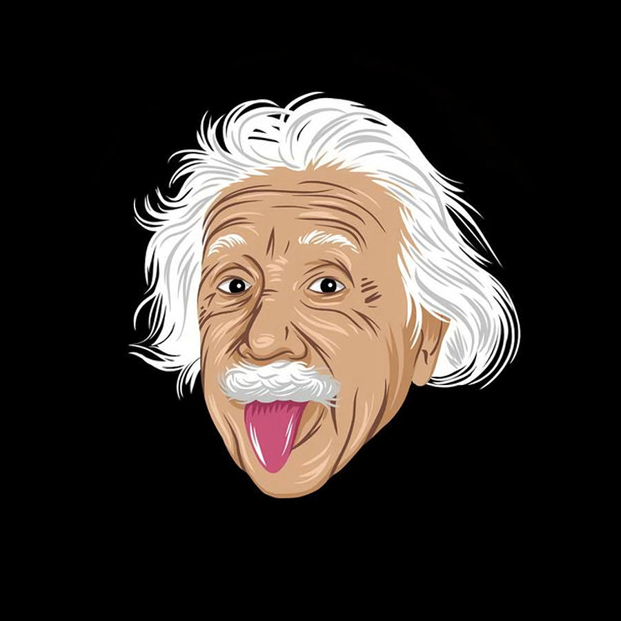 Einstein Science Physics Albert Einstein Funny Painting by Shaw Heather ...