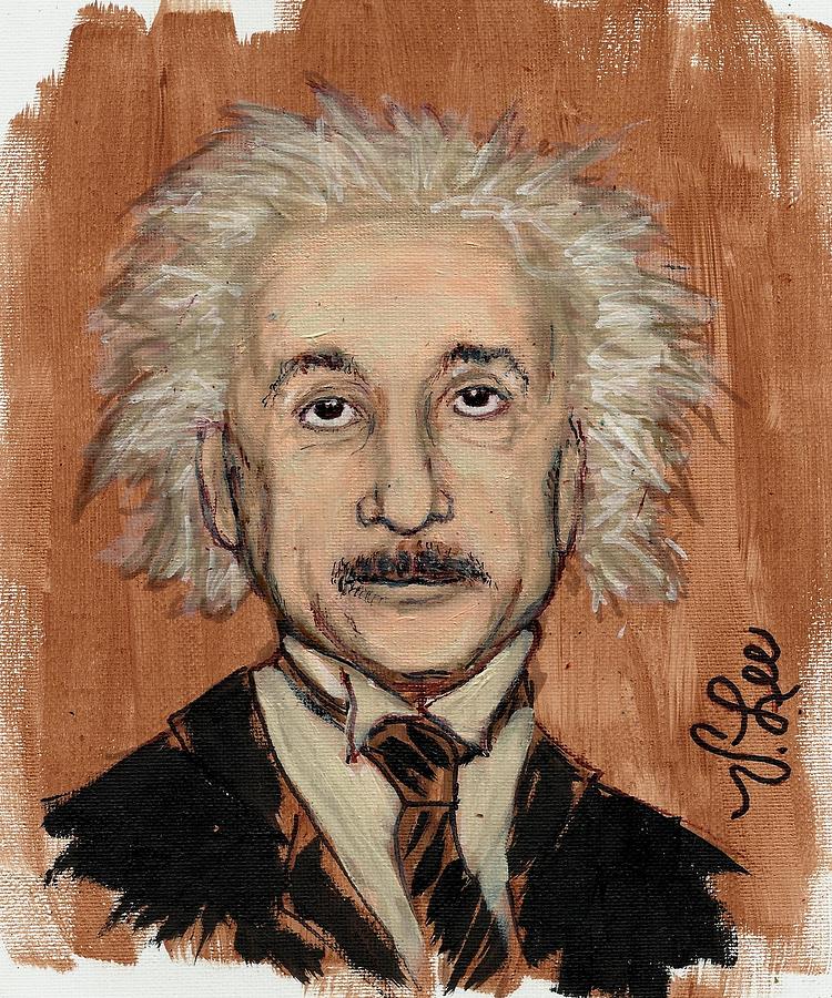 Einstein---Semi-Abstract Painting by VLee Watson