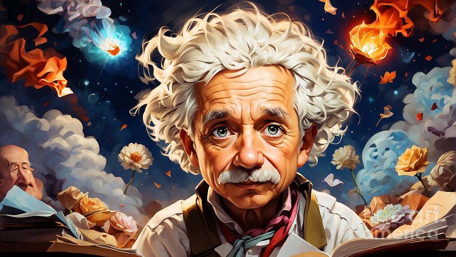 Einsteins Wisdom A Portrait of Collective Ignorance and Diverse Knowledge Digital Art by Pablo Avanzini