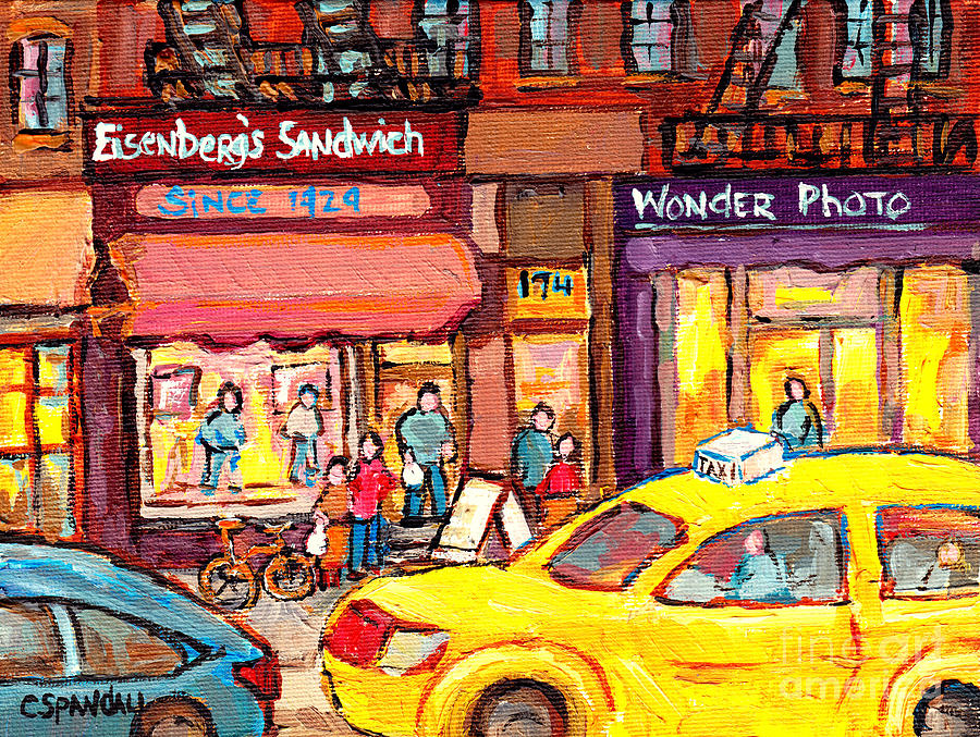 Eisenbergs Sandwich Oldest Kosher Deli Upper West Side Lincoln Square C Spandau Paints Nyc Art Painting by Carole Spandau