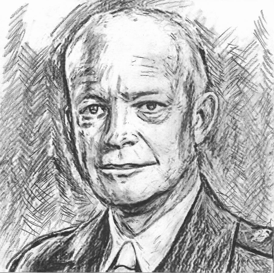 Eisenhower Drawing by Mad Hatter