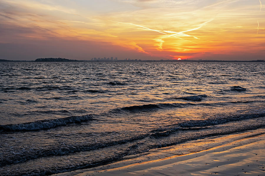 Eismans Beach Swampscott Massachusetts Golden Sunset Photograph by Toby McGuire