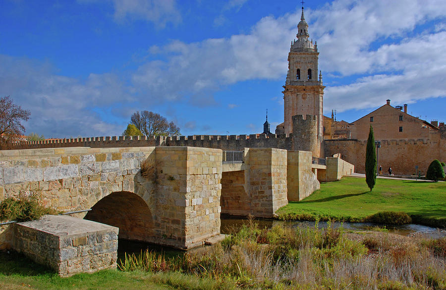 El Burgo de Osma Bridge and Cathedral Photograph by Les Hutton