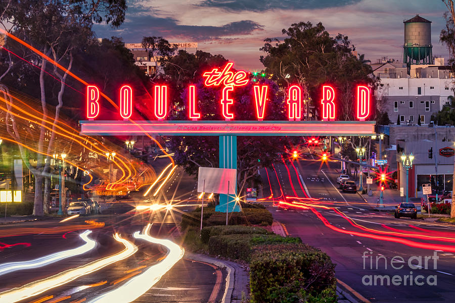 El Cajon Boulevard Neon Sign Photograph by Sam Antonio