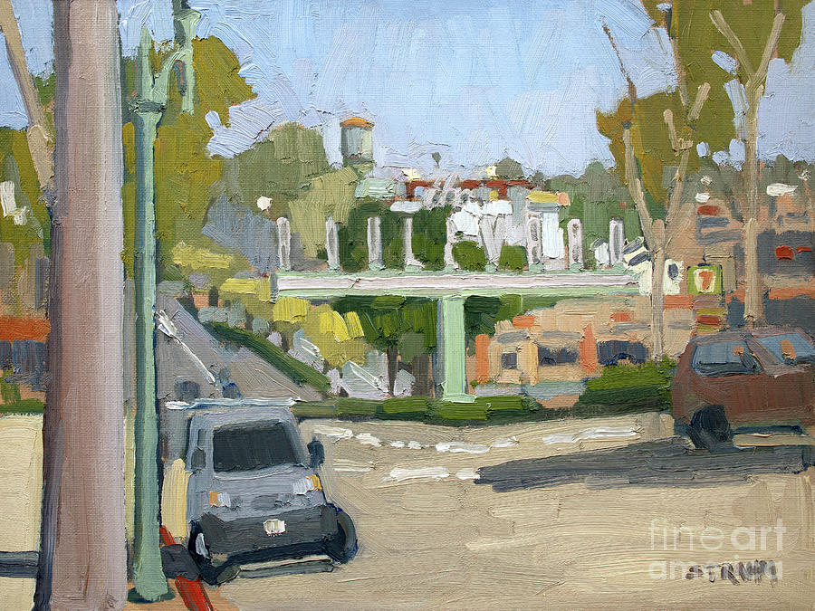 El Cajon BOULEVARD sign - University Heights North Park, San Diego, California Painting by Paul Strahm