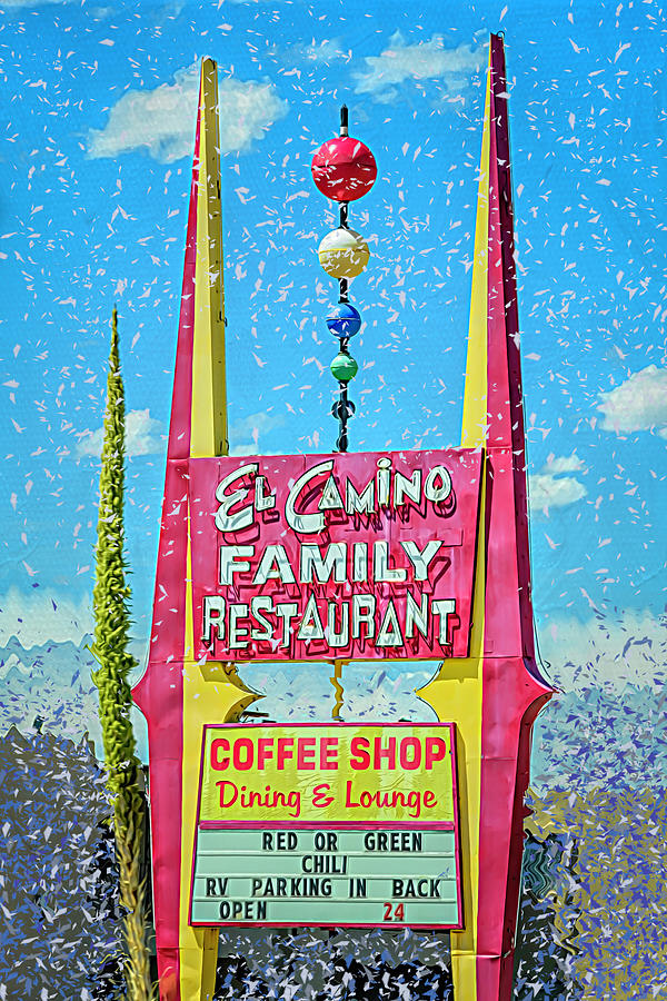 El Camino Family Restaurant Socorro New Mexico Sign Photograph by Debra Martz