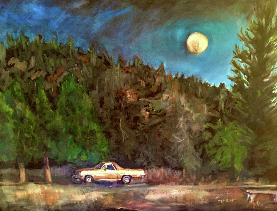 El Camino in Moonlight Painting by Margaret Elliott