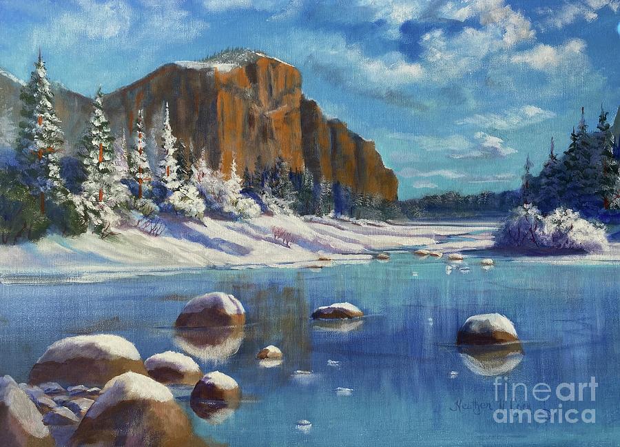 El Capitan Winter Painting by Heather Coen