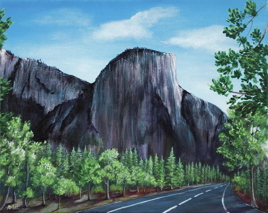 El Capitan - Yosemite Painting by Anastasiya Malakhova