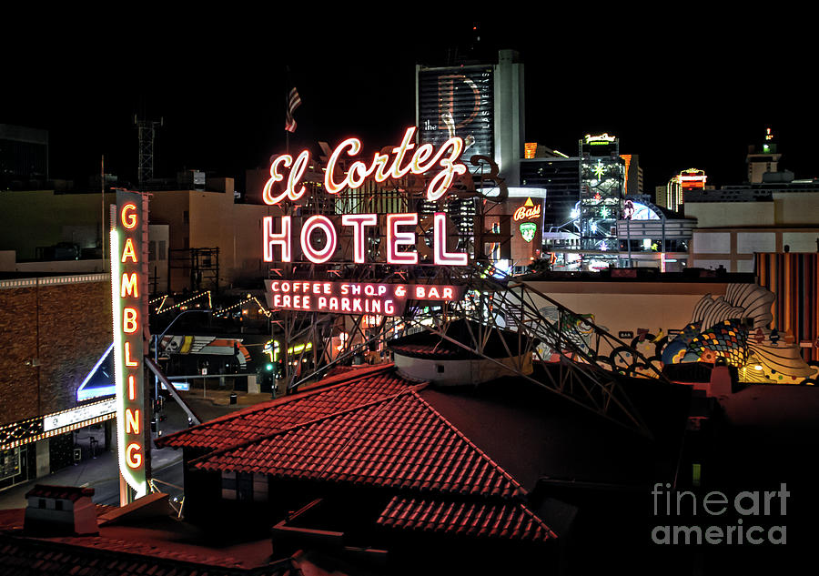 El Cortez Hotel and Casino - Fremont Street  Photograph by Sad Hill - Bizarre Los Angeles Archive