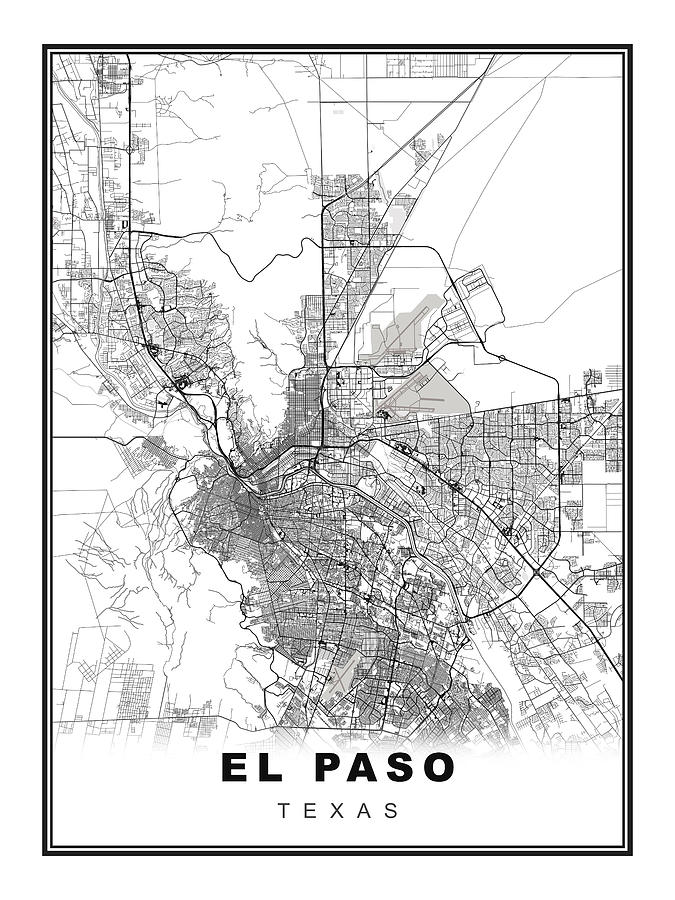 El Paso Map Digital Art by Ipsita Das - Fine Art America