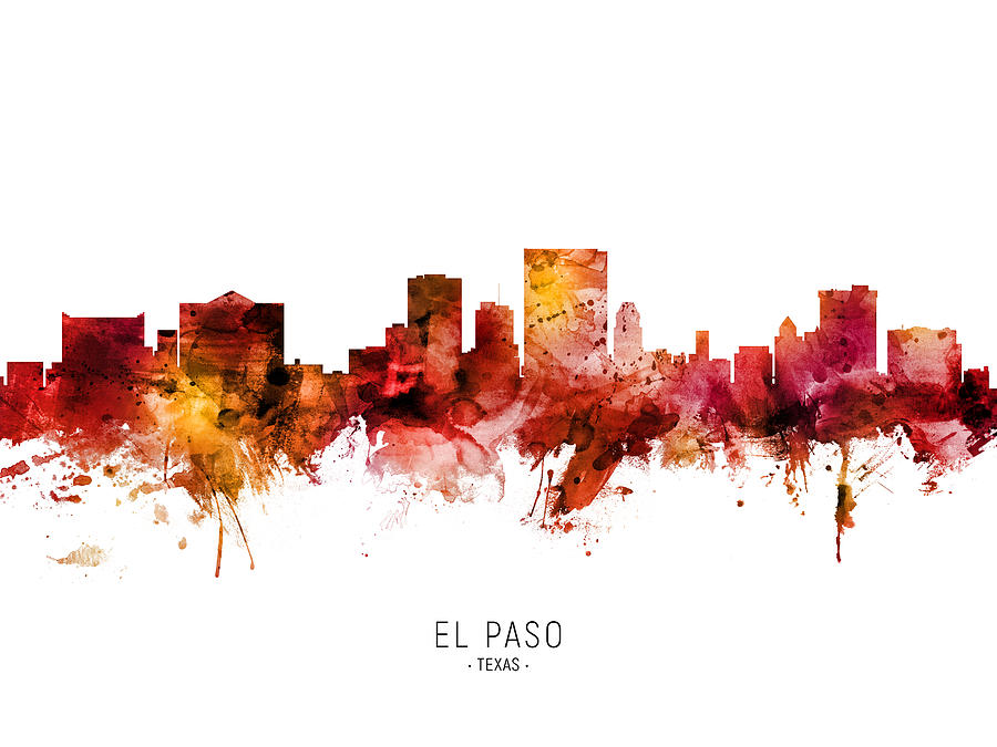 El Paso Texas Skyline #74 Digital Art by Michael Tompsett - Fine Art ...