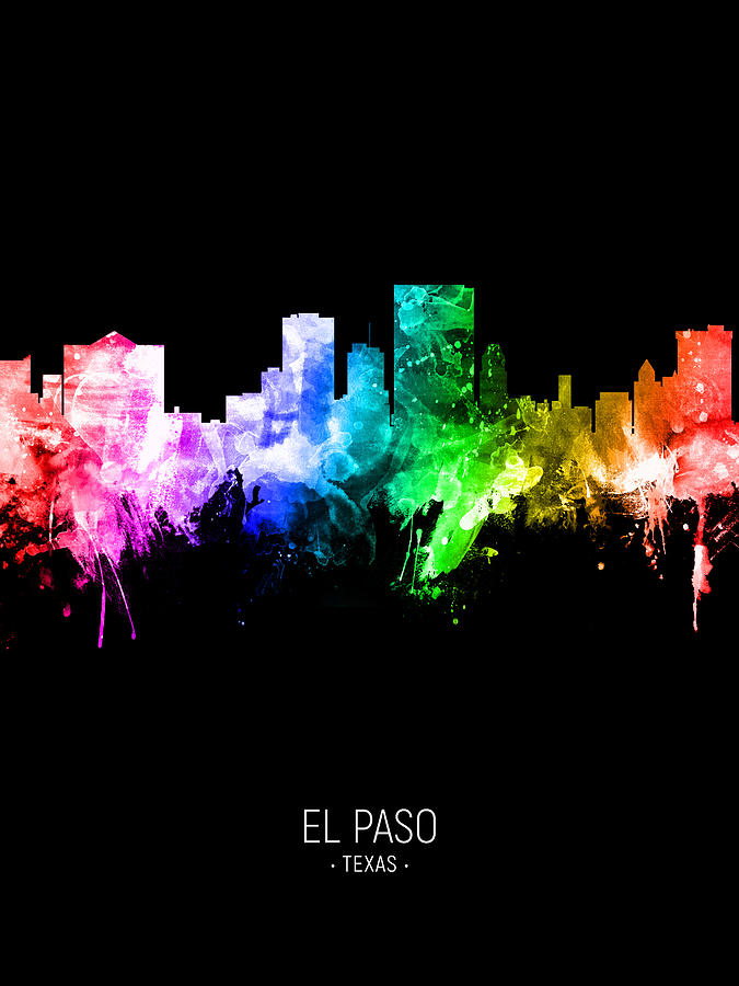 El Paso Texas Skyline #92 Digital Art by Michael Tompsett