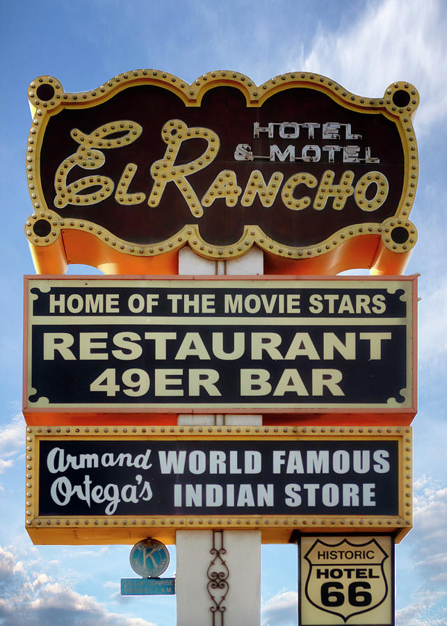 El Rancho Neon Sign - Route 66 - Gallup NM Photograph by Susan Rissi Tregoning
