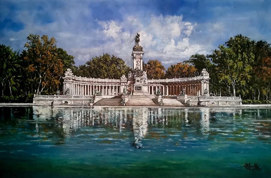 El Retiro Park, Madrid Painting by Raouf Oderuth