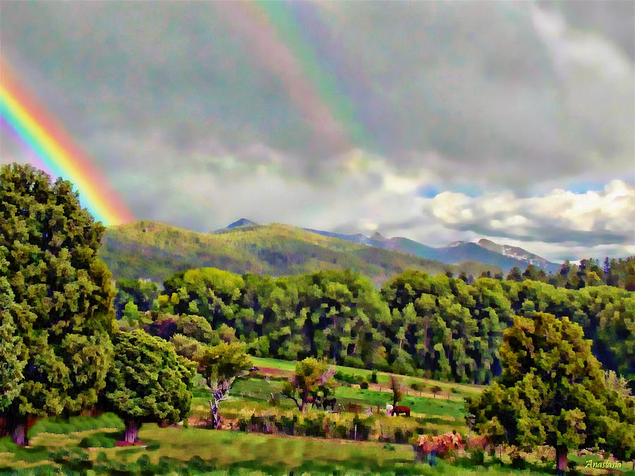 El Valle Rainbows After Storm Mixed Media by Anastasia Savage Ealy