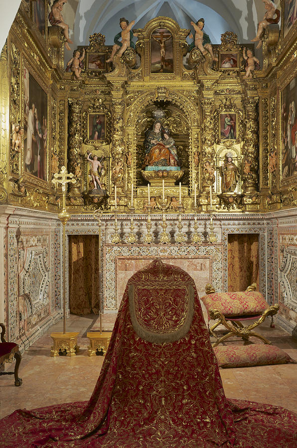 Elaborately gilded interior of Se Cathedral Photograph by Craig Pershouse