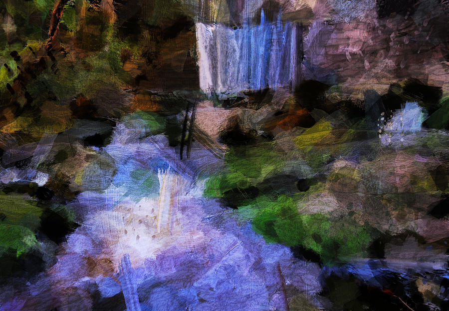 Elakala Falls Painting Painting by Dan Sproul