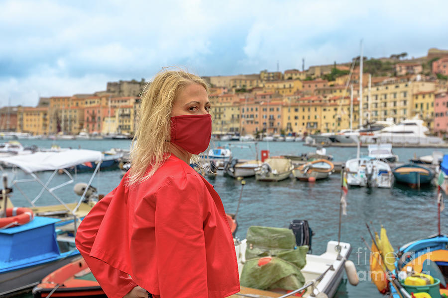 Elba island tourist with surgical mask Photograph by Benny Marty