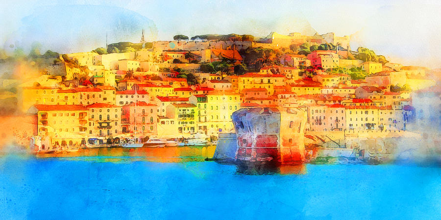 Elba Island, Tuscany - Watercolor 06 Painting by AM FineArtPrints