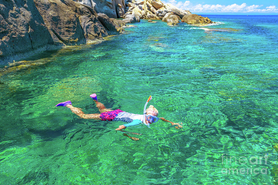 Elba SantAndrea snorkeling Photograph by Benny Marty