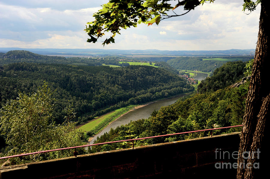 Elbe River in the Elbe Sandstone Mountains of Germany Photograph by Gunther Allen