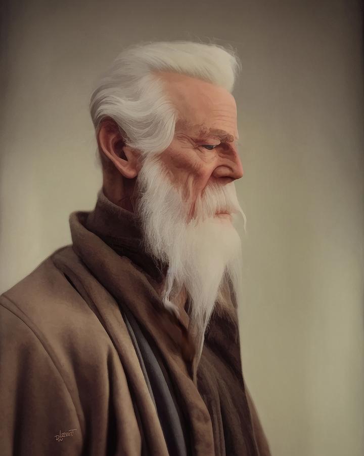 Elderly Gentleman Five Digital Art by David Luebbert