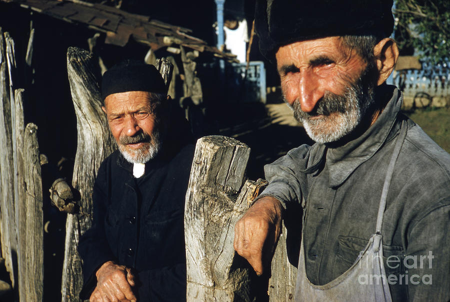 Elderly Residents Of A Remote Village In The Caucasus Mountains, Photograph