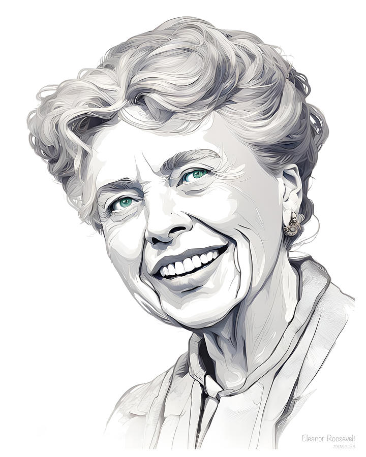 Eleanor Roosevelt 29NOV23 Digital Art by Greg Joens