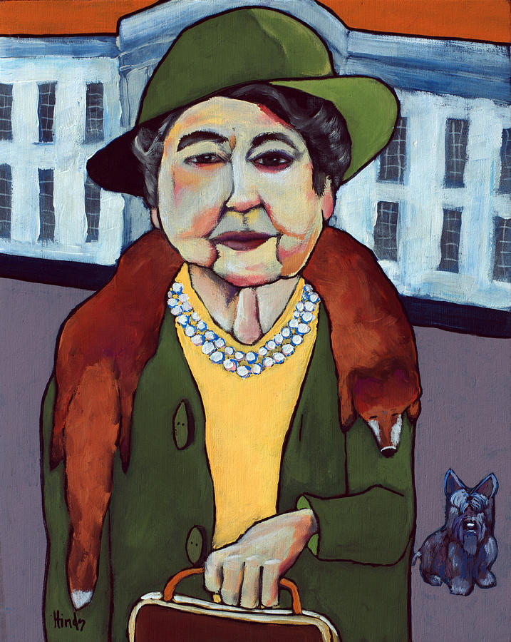 Abstract Painting - Eleanor Roosevelt With The Fox by David Hinds