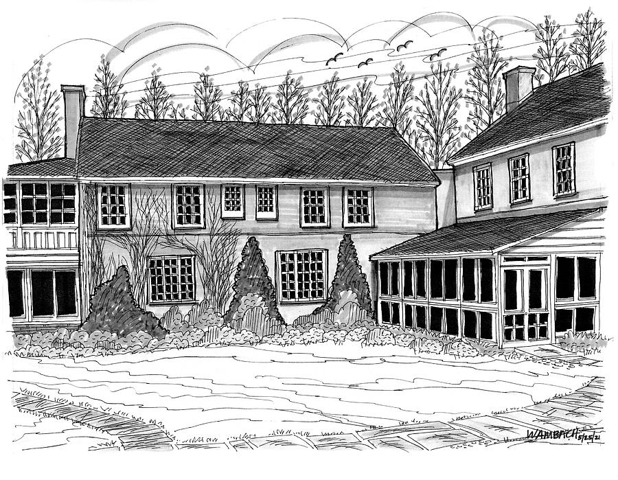 Eleanor Roosevelts Val-Kill Home Hyde Park NY Drawing by Richard Wambach