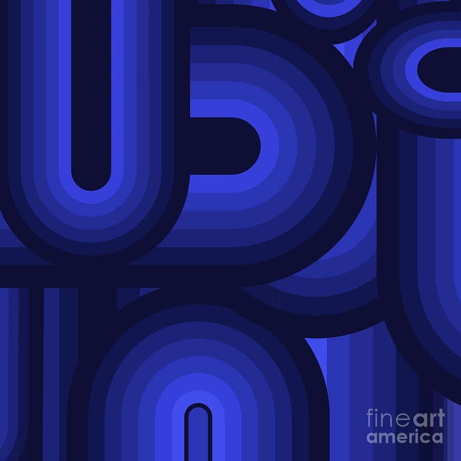 Electric Blue Abstract Digital Art