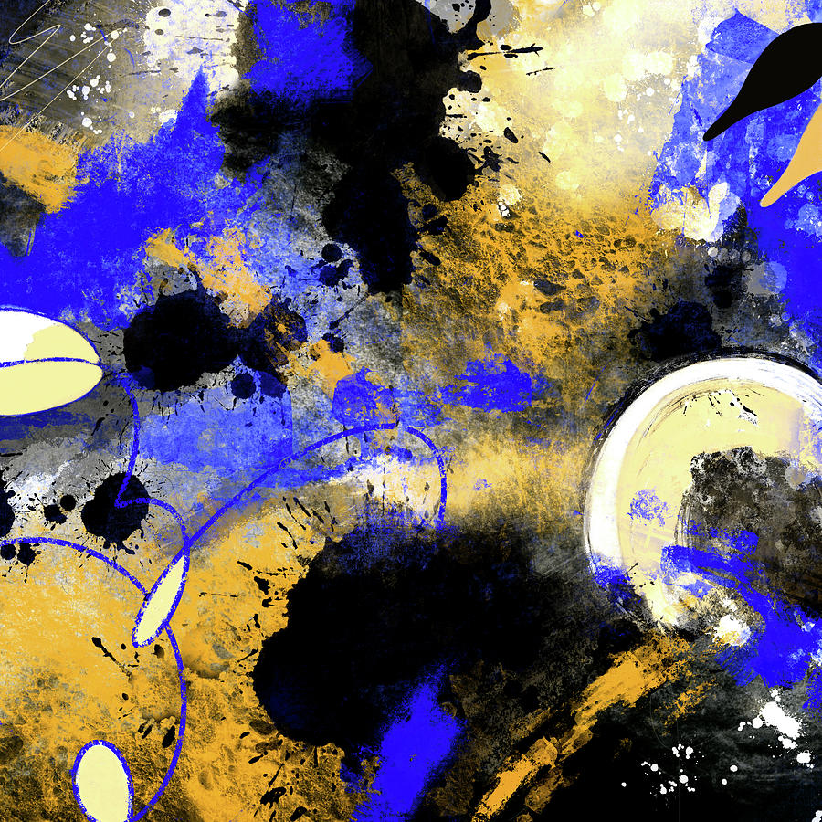 Electric Blue Expressive Abstract Digital Art by Lana MacKenzie