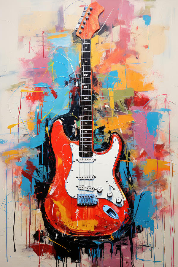 Abstract Painting - Electric Guitar No.2 by My Head Cinema