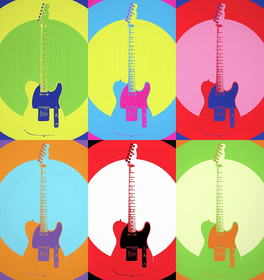 Electric Guitar Pop Art Painting by Dan Sproul