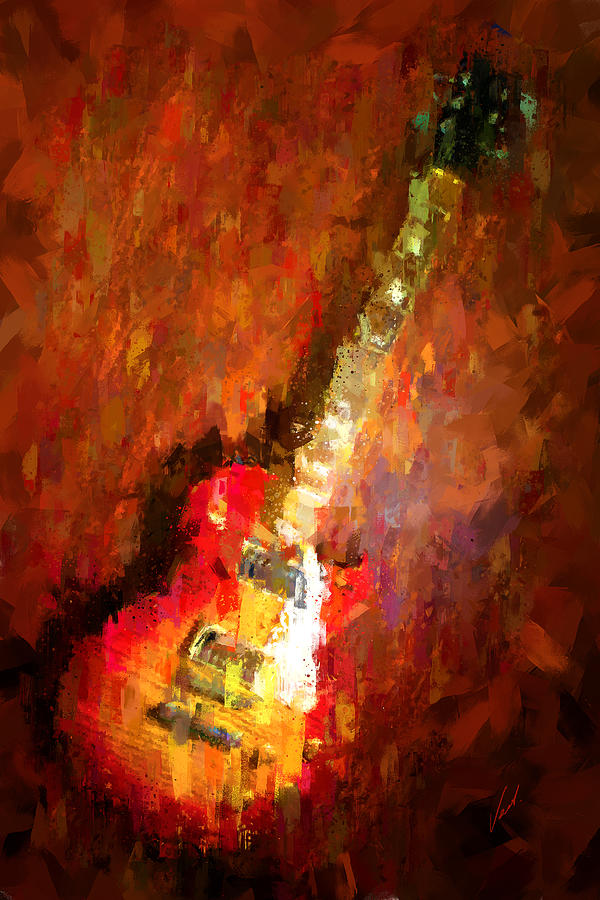 Electric guitar Painting by Vart Studio