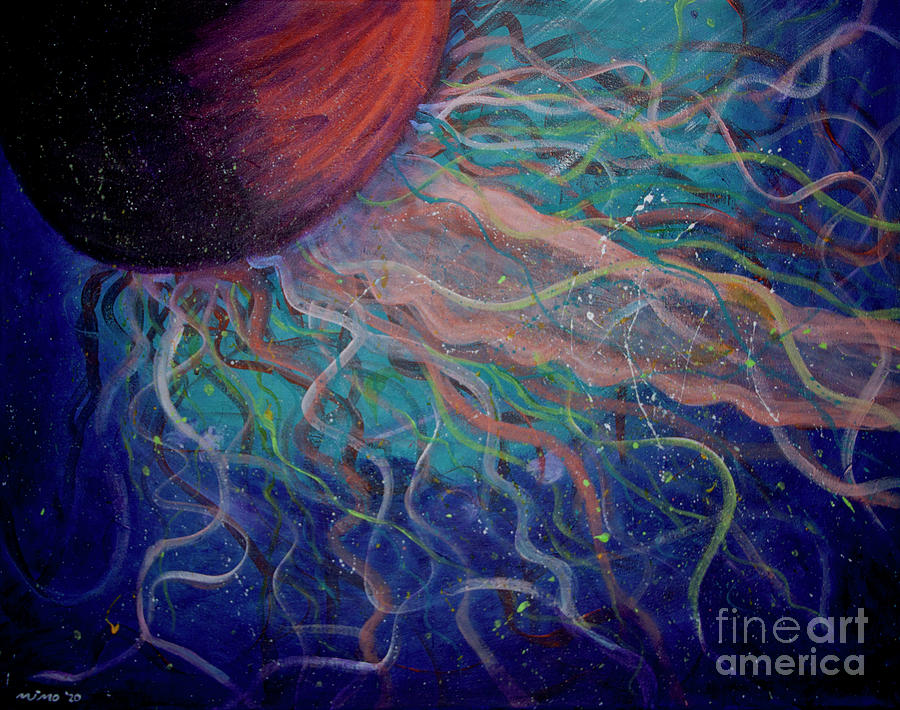 Electric Jellyfish 1 Painting by Mike Mooney