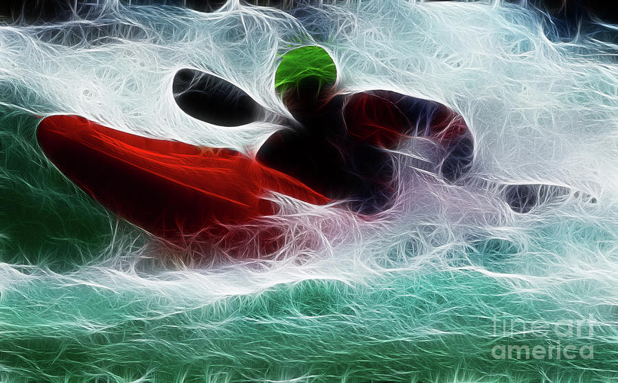 Sports Photograph - Electric Kayaker by Bob Christopher