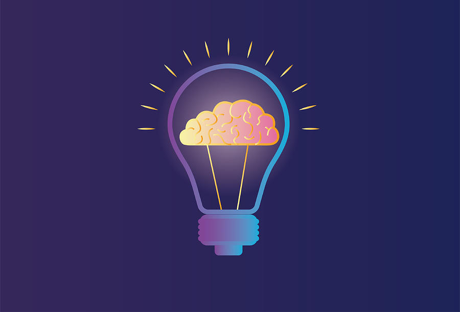 Electric light and brain Drawing by Wenjin Chen