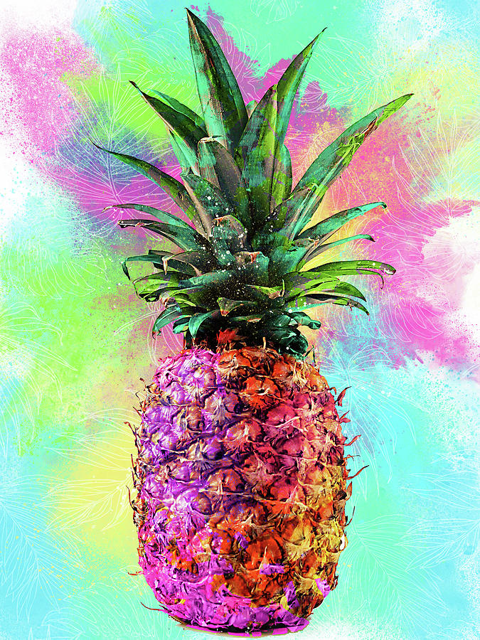 Electric Pineapple Digital Art by Tammy Wetzel