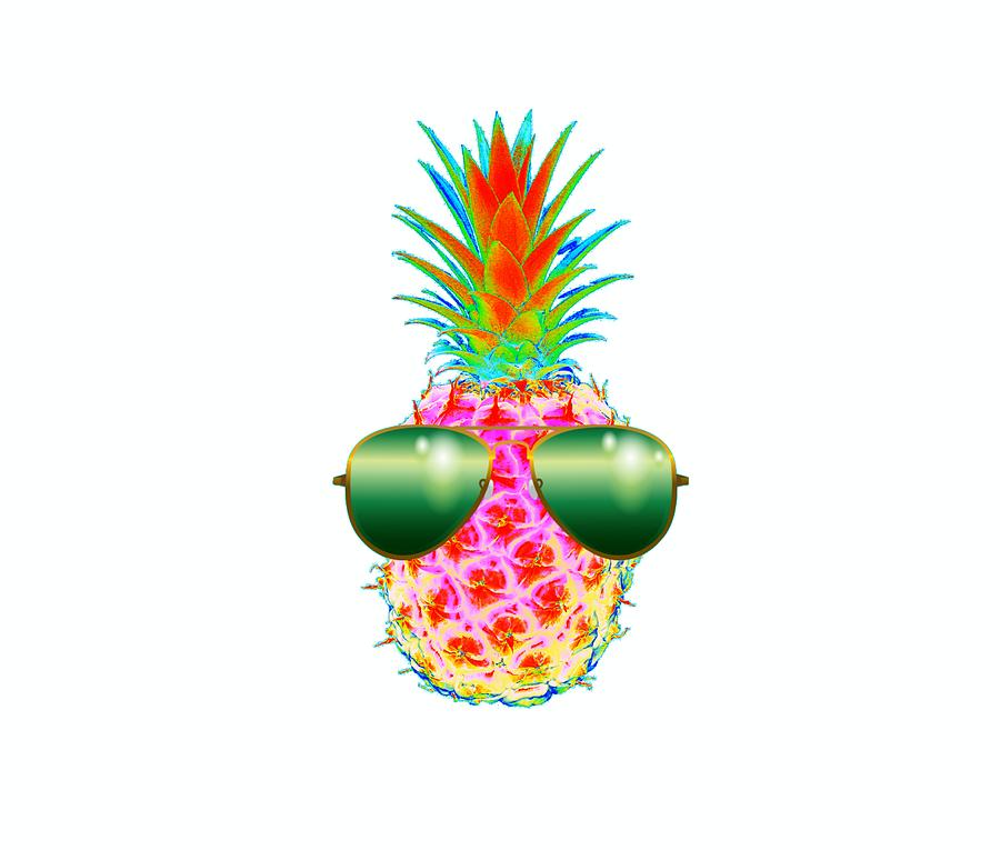 Electric Pineapple With Shades Digital Art
