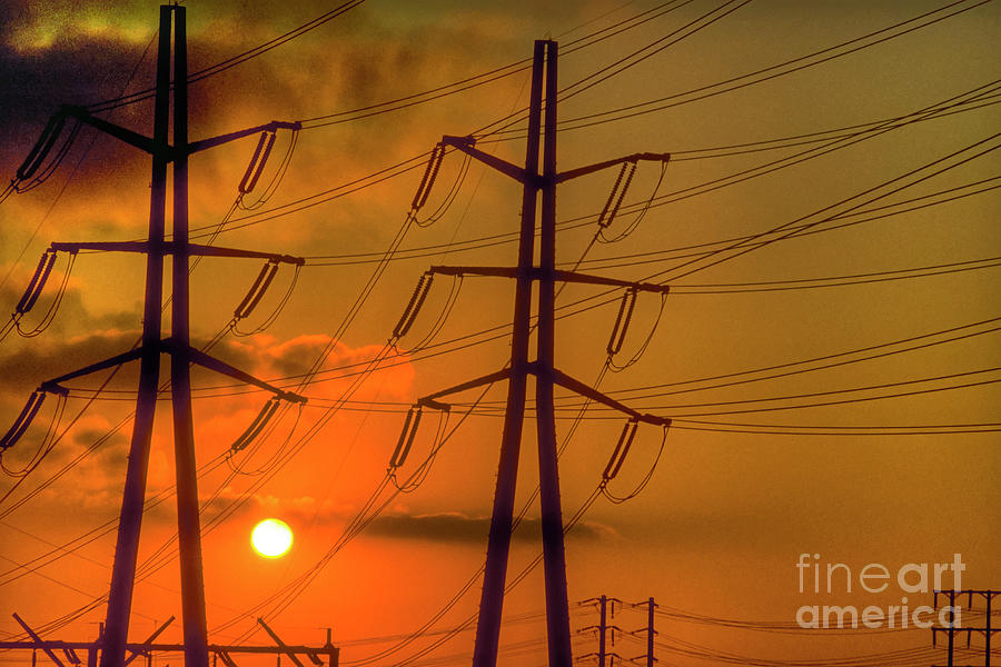 Electric Power Line Transmission  Photograph by David Zanzinger