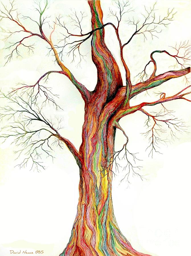 Electric Tree Drawing by David Neace