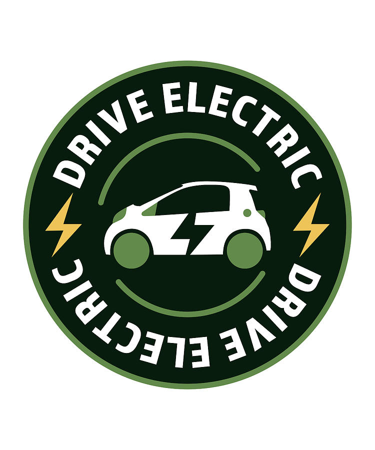 Electric Vehicle Drive Electric EV Car Gift Digital Art by Qwerty