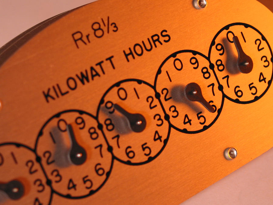 Electric Watt Meter Register Photograph by Gwmullis