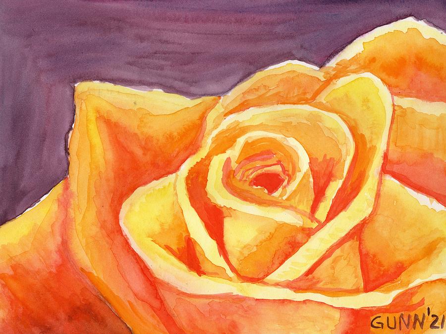 Electric Yellow Rose Painting by Katrina Gunn