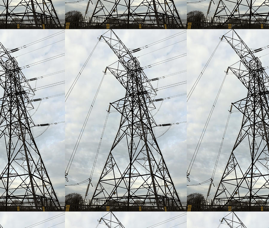 electricity pylon Comforter Painting by Yvette Johnson Pixels